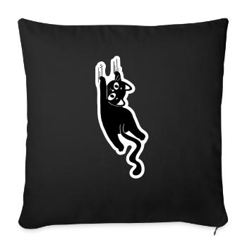 Chat qui gratte - Housse de coussin décorative 45 x 45 cm - noir - Devant