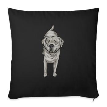 Silver Labrador Retriever Silver Lab - Housse de coussin décorative 45 x 45 cm - noir - Devant