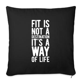 Fitness Spruch - Sofakissenbezug 45 x 45 cm - Schwarz - Vorne