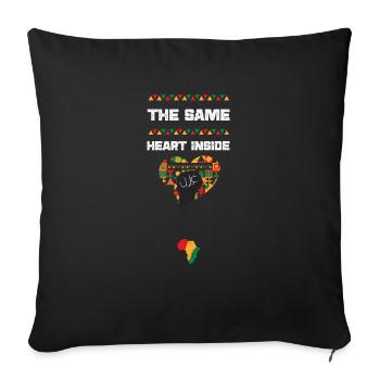 The Same Heart Inside - Sofa pillowcase 17,3'' x 17,3'' (45 x 45 cm) - black - Front