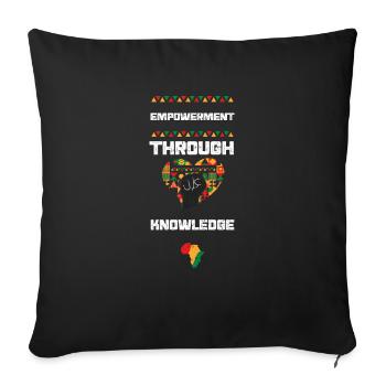 Empowerment Through Knowledge - Sofa pillowcase 17,3'' x 17,3'' (45 x 45 cm) - black - Front