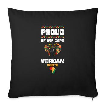 Proud Of My Cape Verdan Roots - Sofa pillowcase 17,3'' x 17,3'' (45 x 45 cm) - black - Front
