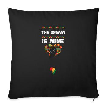 The Dream is Alive - Sofa pillowcase 17,3'' x 17,3'' (45 x 45 cm) - black - Front