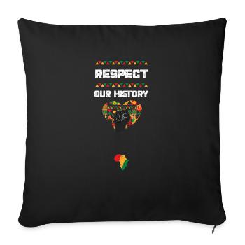 Respect Our History - Sofa pillowcase 17,3'' x 17,3'' (45 x 45 cm) - black - Front