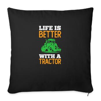 Tractor tractor - Sofa pillowcase 17,3'' x 17,3'' (45 x 45 cm) - black - Front