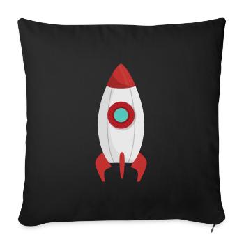 Spaceship | Illustration | Colored | gift idea - Sofa pillowcase 17,3'' x 17,3'' (45 x 45 cm) - black - Front