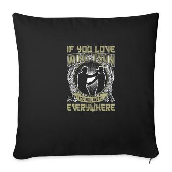 WingTsun Everywhere - Sofakissenbezug 45 x 45 cm - Schwarz - Vorne