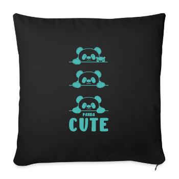 Panda Power Gift Bear Animal Gift Idea - Sofa pillowcase 17,3'' x 17,3'' (45 x 45 cm) - black - Front