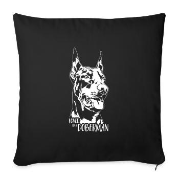 Loved by a Doberman Dog Saying Doberman Wilsigns - Sofa pillowcase 17,3'' x 17,3'' (45 x 45 cm) - black - Front