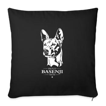 Basenji Mom Hunde Hund Hundespruch Wilsigns - Sofakissenbezug 45 x 45 cm - Schwarz - Vorne