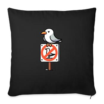 Naughty Seagull on Seagulls Prohibition Sign Sign Sign - Sofa pillowcase 17,3'' x 17,3'' (45 x 45 cm) - black - Front