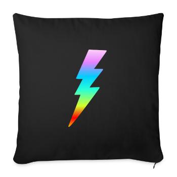Colorful Lightning Rainbow Colors Retro Gift Woman - Sofa pillowcase 17,3'' x 17,3'' (45 x 45 cm) - black - Front