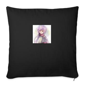 Anime - Sofa pillowcase 17,3'' x 17,3'' (45 x 45 cm) - black - Front