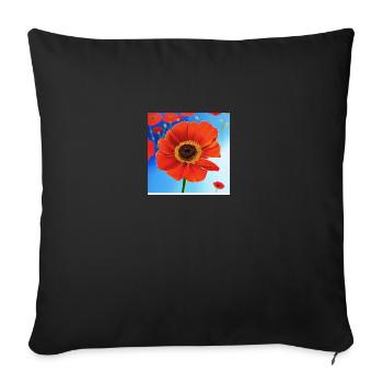 Coquelicot - Housse de coussin décorative 45 x 45 cm - noir - Devant