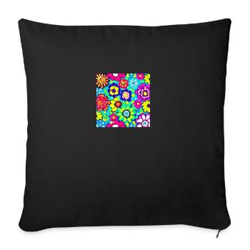 Flower Collage - Sofakissenbezug 45 x 45 cm - Schwarz - Vorne