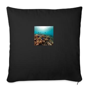 Récif corallien - Housse de coussin décorative 45 x 45 cm - noir - Devant