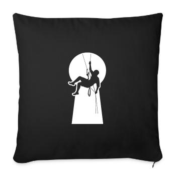 Point clé de l’escalade en rappel des alpinistes - Housse de coussin décorative 45 x 45 cm - noir - Devant