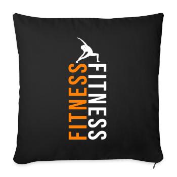 Fitness fitness sport - Sofa pillowcase 17,3'' x 17,3'' (45 x 45 cm) - black - Front