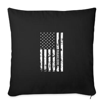 Retro Graphic Paragliding Paraglider Parachute Sky - Sofakissenbezug 45 x 45 cm - Schwarz - Vorne