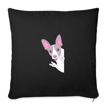 Rat Terrier - Housse de coussin décorative 45 x 45 cm - noir - Devant