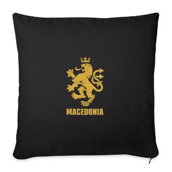 Macedonia Lion Coat of Arms Balkan Homeland - Sofa pillowcase 17,3'' x 17,3'' (45 x 45 cm) - black - Front