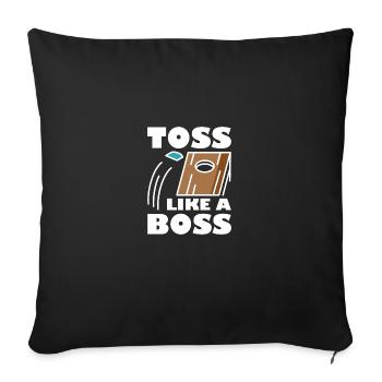 Cornhole Toss Bean Spiel Geschenk - Sofakissenbezug 45 x 45 cm - Schwarz - Vorne