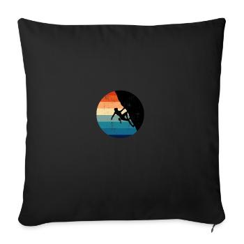 Escalade Climber Climber Sport Escalade Retro - Housse de coussin décorative 45 x 45 cm - noir - Devant