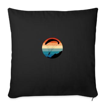 Gleitschirm Flieger Paraglider Pilot Paraglide - Sofakissenbezug 45 x 45 cm - Schwarz - Vorne