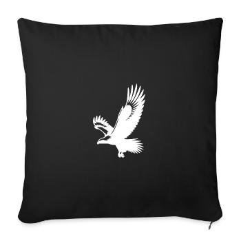 Aigle élégant de style tatouage avec de grandes ailes - Housse de coussin décorative 45 x 45 cm - noir - Devant