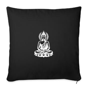 Méditation Harmonie Yoga Bouddha Style de tatouage thaïlandais - Housse de coussin décorative 45 x 45 cm - noir - Devant