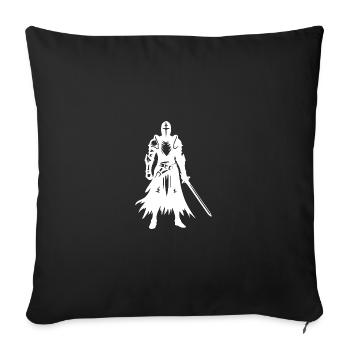 Proud Knight Warrior with Sword - Sofa pillowcase 17,3'' x 17,3'' (45 x 45 cm) - black - Front