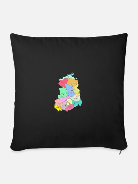 Landkarte DDR - Sofakissenbezug 45 x 45 cm - Schwarz