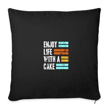 Gâteau - Housse de coussin décorative 45 x 45 cm - noir - Devant