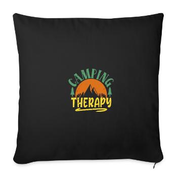 Camping therapy - Sofa pillowcase 17,3'' x 17,3'' (45 x 45 cm) - black - Front