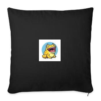 Laughing frog in cartoon style - Sofa pillowcase 17,3'' x 17,3'' (45 x 45 cm) - black - Front