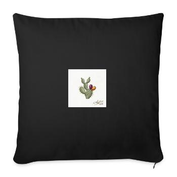 Cactus Illustration with Colorful Fruits - Sofa pillowcase 17,3'' x 17,3'' (45 x 45 cm) - black - Front