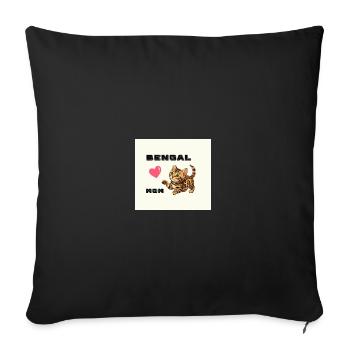 Cœur de maman Bengale - Housse de coussin décorative 45 x 45 cm - noir - Devant