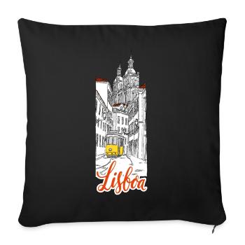 Lissabon - Sofakissenbezug 45 x 45 cm - Schwarz - Vorne