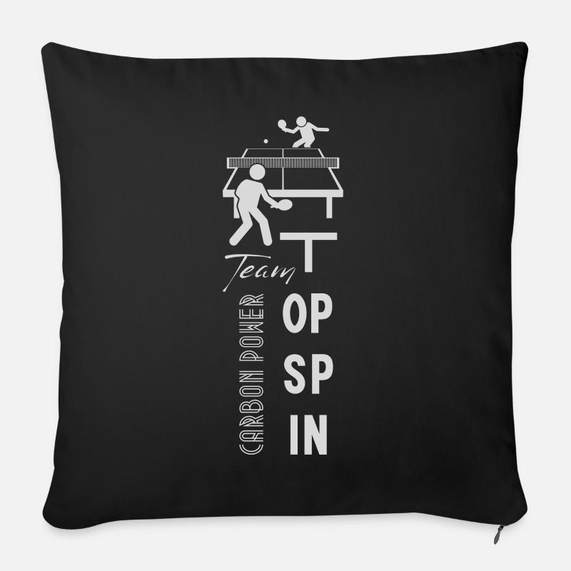 Tischtennis Teamgeist - Sofakissenbezug 45 x 45 cm - Schwarz