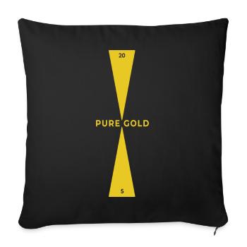 Backgammon | Or pur | Point d’Or - Housse de coussin décorative 45 x 45 cm - noir - Devant