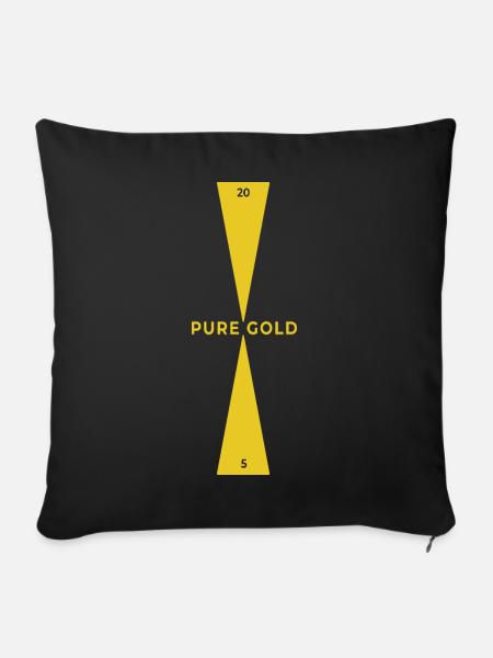 Backgammon | Reines Gold | Golden Point - Sofakissenbezug 45 x 45 cm - Schwarz
