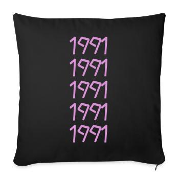 1991 - Sofa pillowcase 17,3'' x 17,3'' (45 x 45 cm) - black - Front
