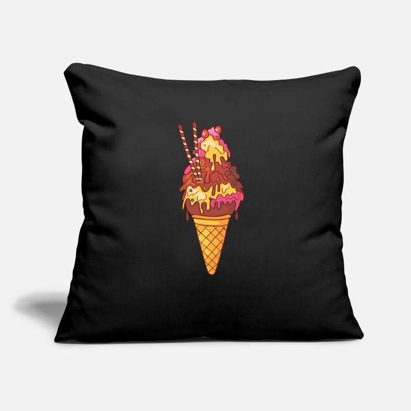 Eis Speiseeis Eiskrem Eiscreme Kugeleis Eisbecher Sofakissenbezug 45 x 45 cm