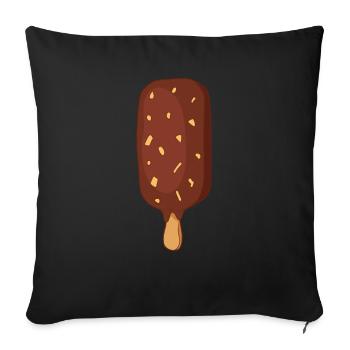 Crème glacée, crème glacée, crème glacée, crème glacée, boule, crème glacée, sundae - Housse de coussin décorative 45 x 45 cm - noir - Devant