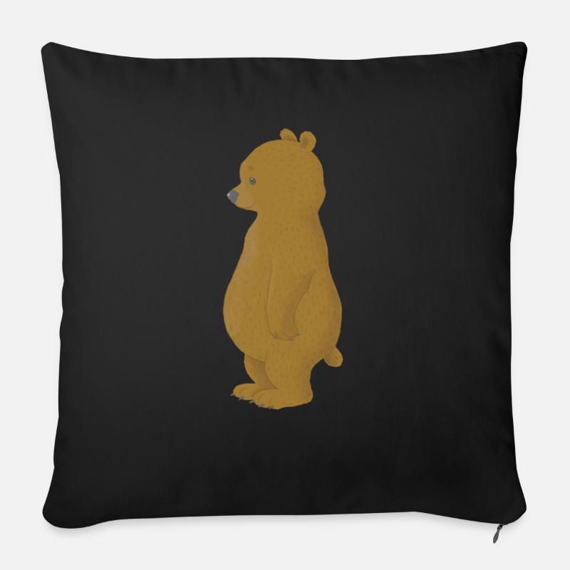 Fröhlicher Bär - Sofakissenbezug 45 x 45 cm - Schwarz