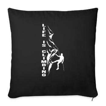 Climbing Climbing route Climbing garden mountaineers - Sofa pillowcase 17,3'' x 17,3'' (45 x 45 cm) - black - Front