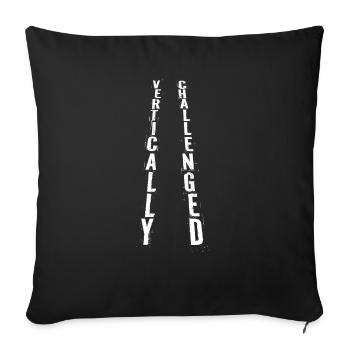 verticalement défié drôle petit gens blague hommes - Housse de coussin décorative 45 x 45 cm - noir - Devant