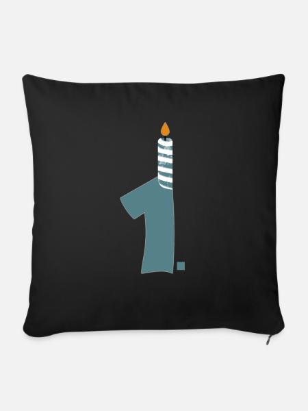 1. Geburtstag - Sofakissenbezug 45 x 45 cm - Schwarz