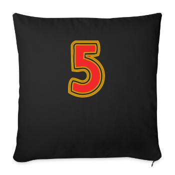 5. 5 YEARS. 5th ANNIVERSARY. 5 YEAR ANNIVERSARY - Sofa pillowcase 17,3'' x 17,3'' (45 x 45 cm) - black - Front