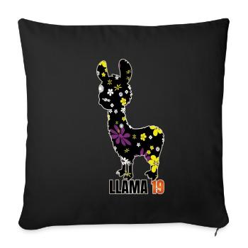 Llama - Sofa pillowcase 17,3'' x 17,3'' (45 x 45 cm) - black - Front